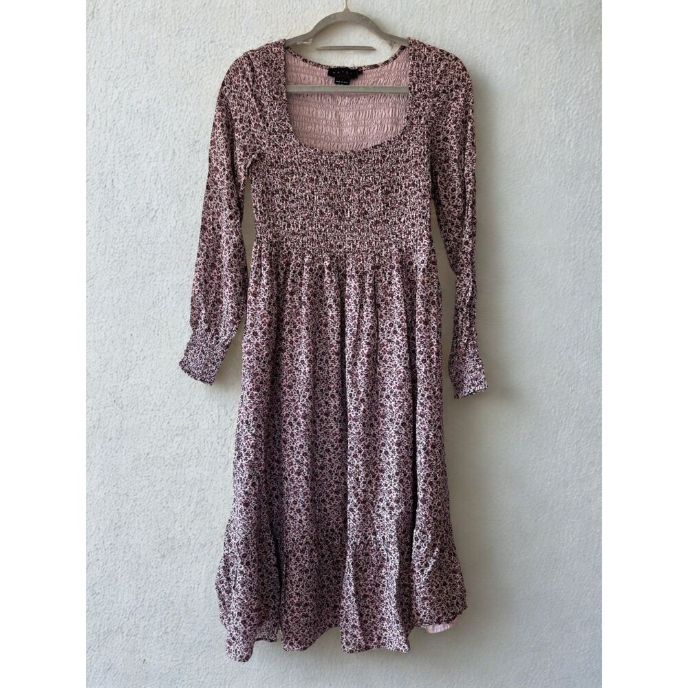 Hatch Cottage Floral Lucy Midi Dress Size 1/Small - Hyacinth